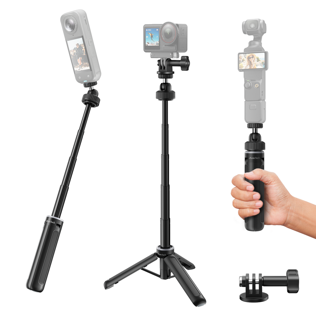 Quick Release Selfie Stick Tripod with 1/4" Screw