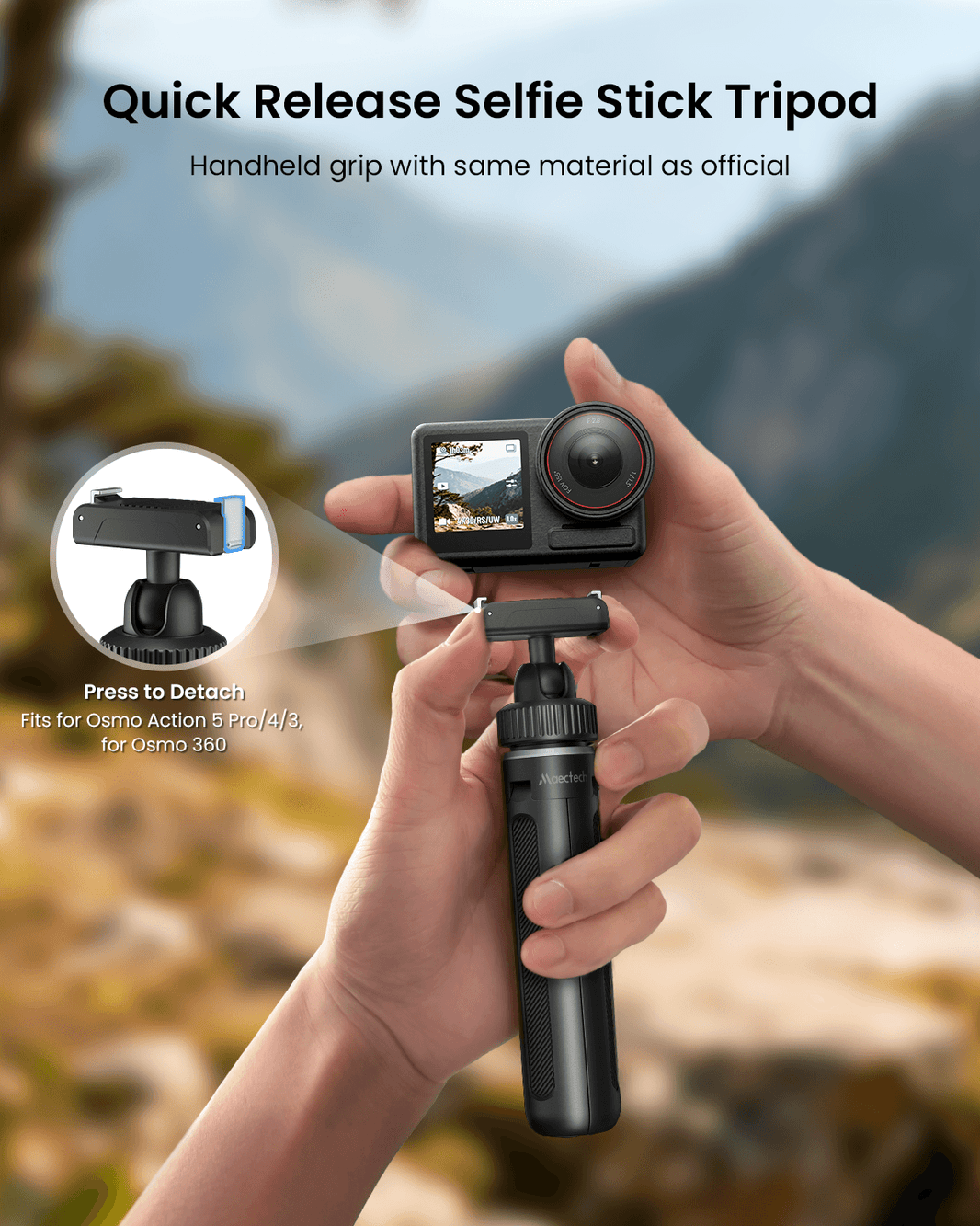 Quick Release Selfie Stick Tripod for Action 5 Pro/4/3