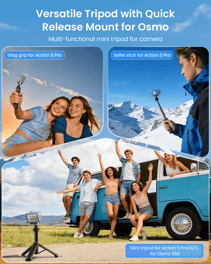 Quick Release Selfie Stick Tripod for Action 5 Pro/4/3