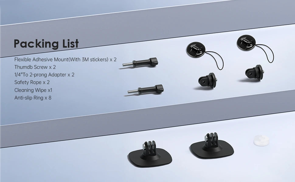Maectech Lite version mounting kit packaging overview showing all parts