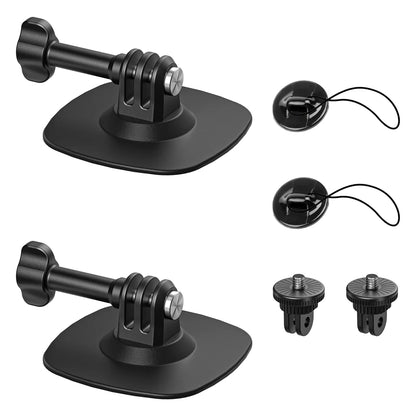 Front view of Maectech Lite Flexible Adhesive Camera Mount with all parts