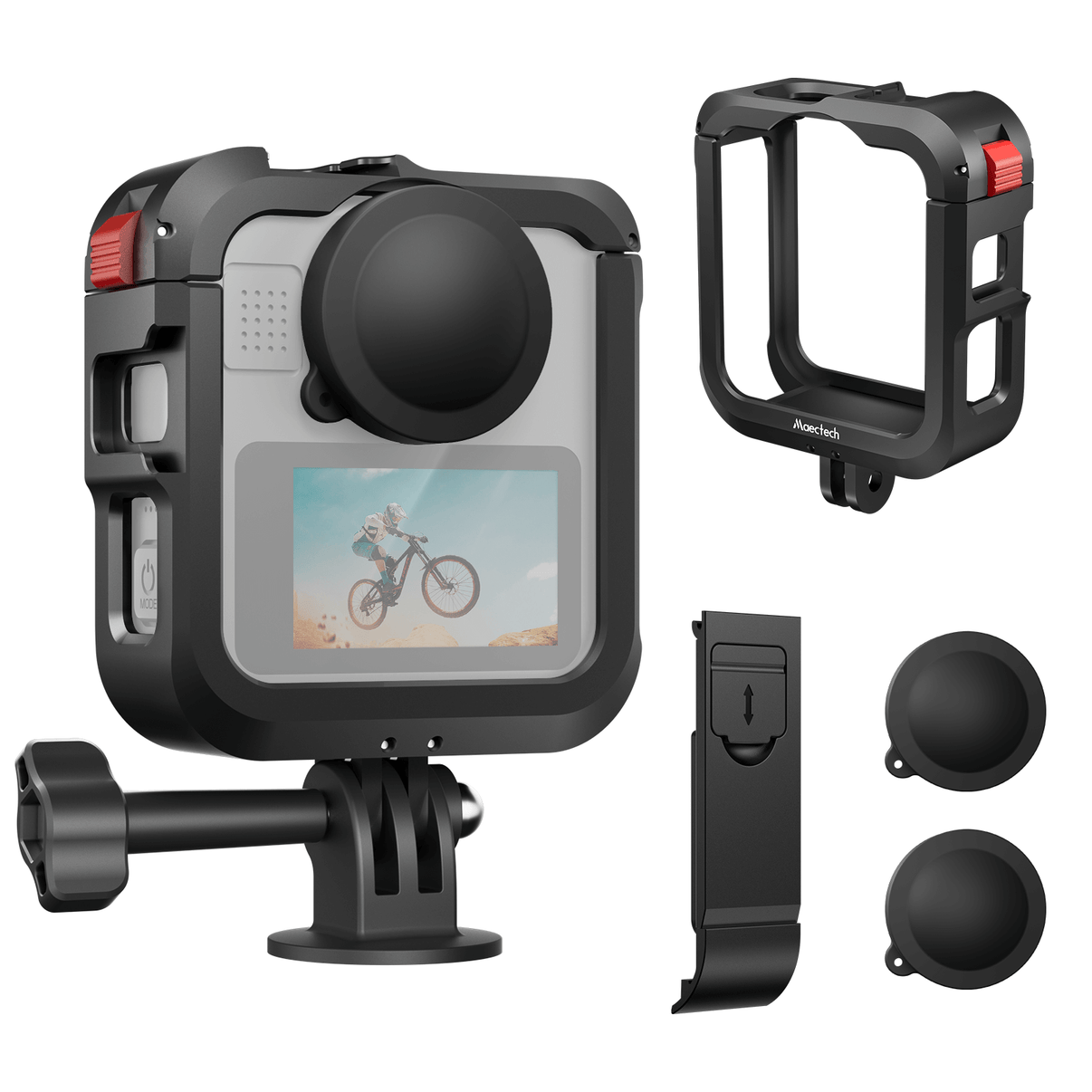 GoPro MAX2 Protective Cage | Aluminum Case with Cold Shoe Mounts GoPro MAX2 Protective Cage | Aluminum Case with Cold Shoe Mounts