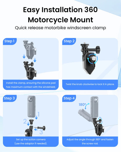 Motorcycle Windshield Clip Camera Mount