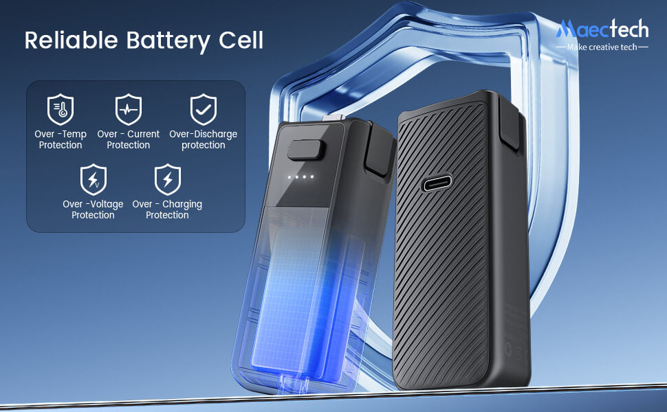 Maectech battery grip with reliable power performance using original factory battery cells for safety and durability
