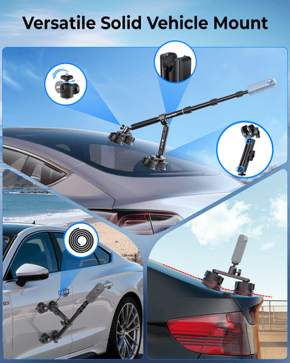 Versatile solid vehicle mount on a car with blue sky background
