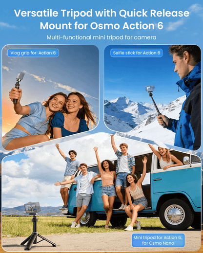 Quick Release Selfie Stick Tripod for Action 6